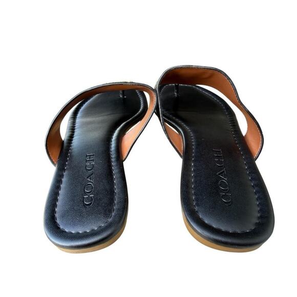 Coach Jodi Black Leather Slide Women size 8 - Picture 4 of 6